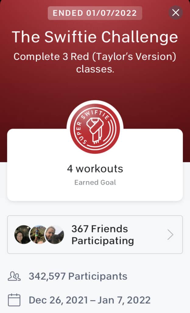 taylor swift peloton challenge badge